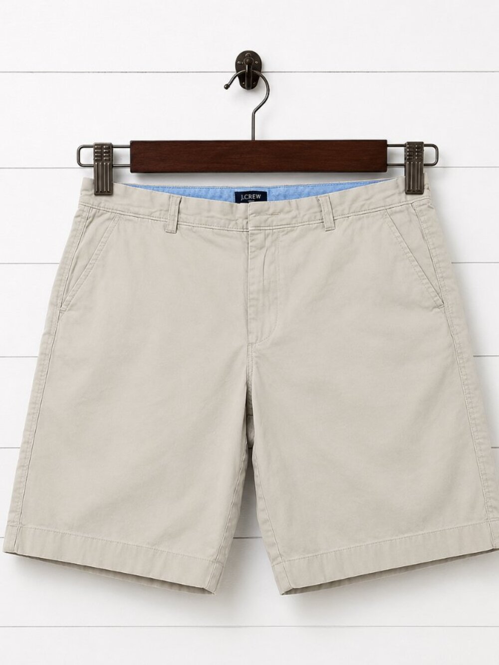 J.Crew Rivington Chino Shorts Mens 35 Khaki Flat Front Preppy Classic Cotton